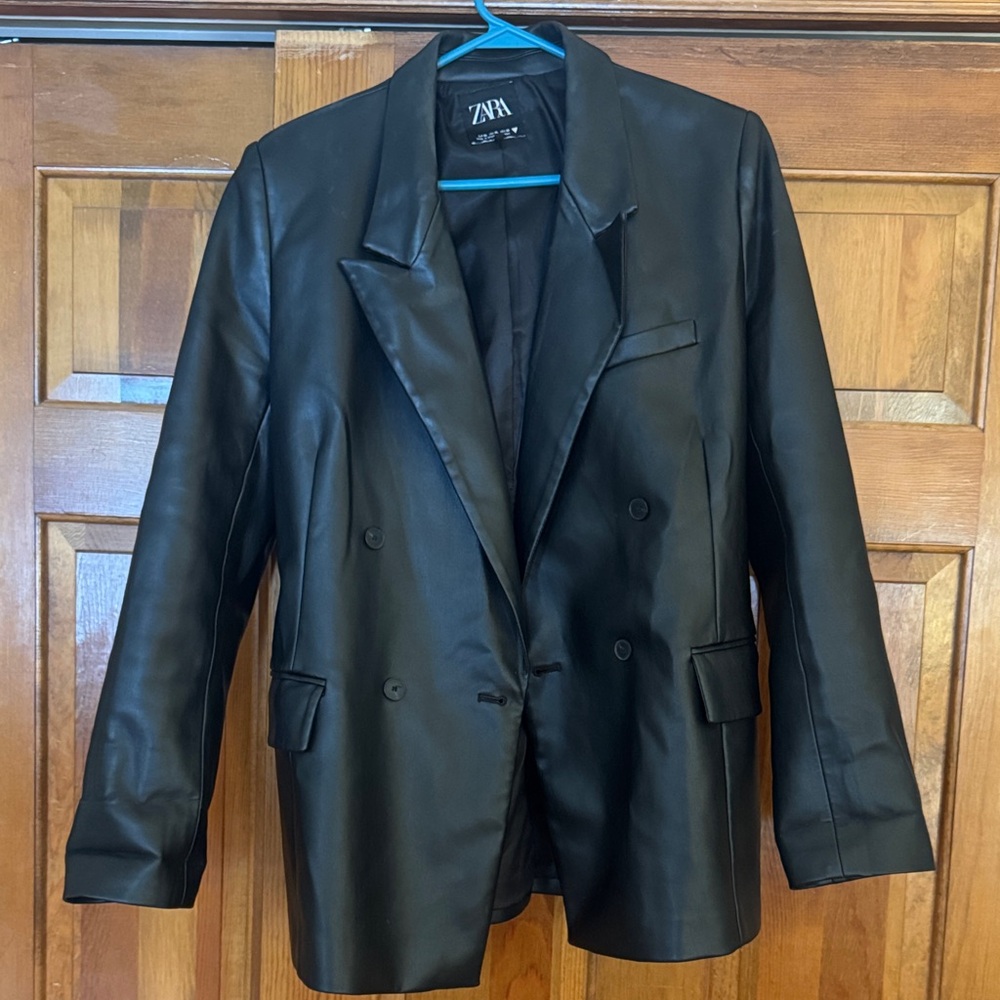 Zara women’s oversized leather blazer jacket size xl